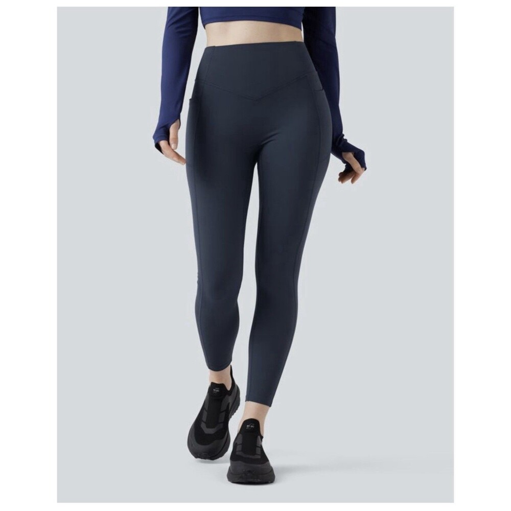 Halara UltraSculpt Heat High Waisted Butt Lifting Tummy Control Blue Pants Small